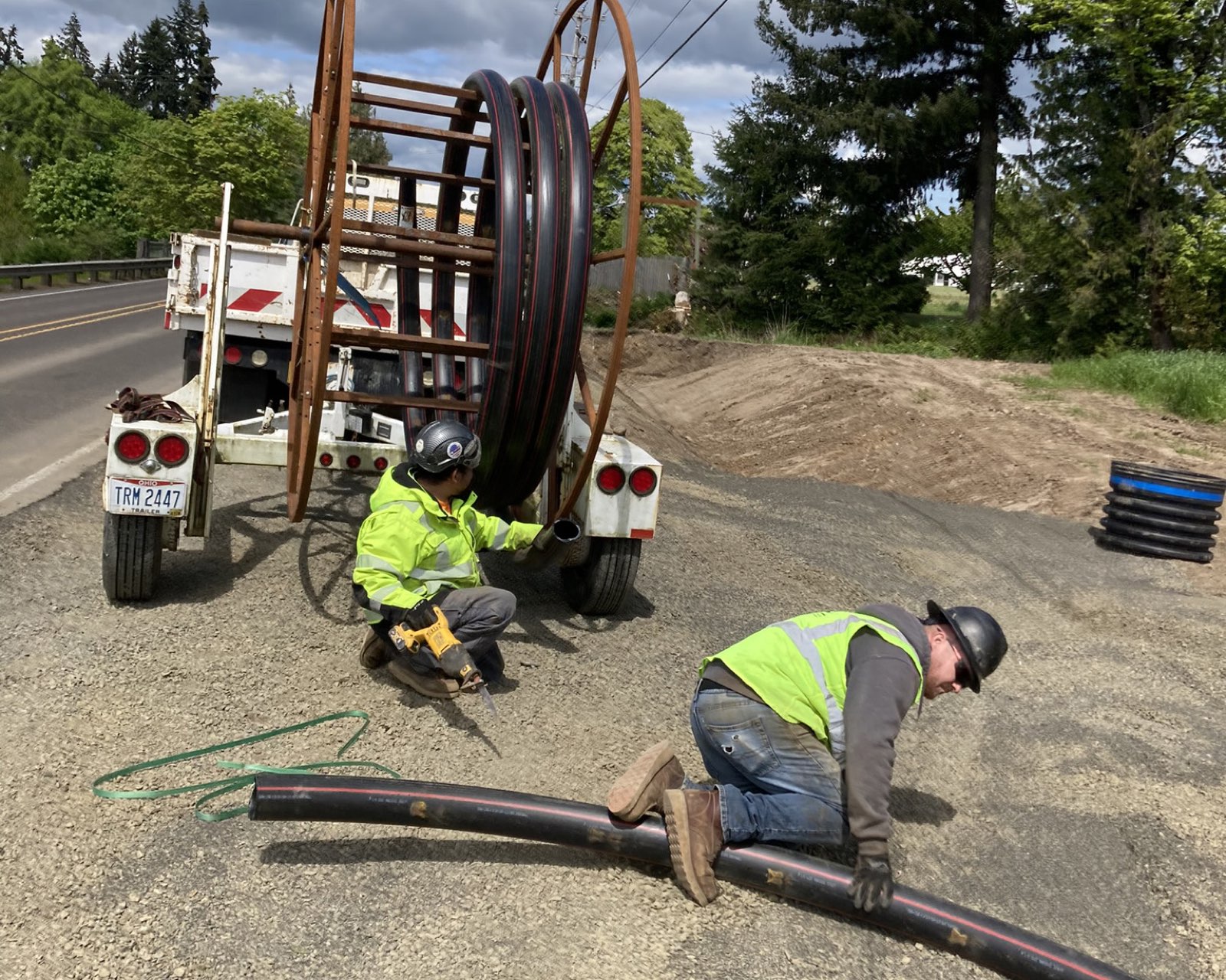 Directional boring setup