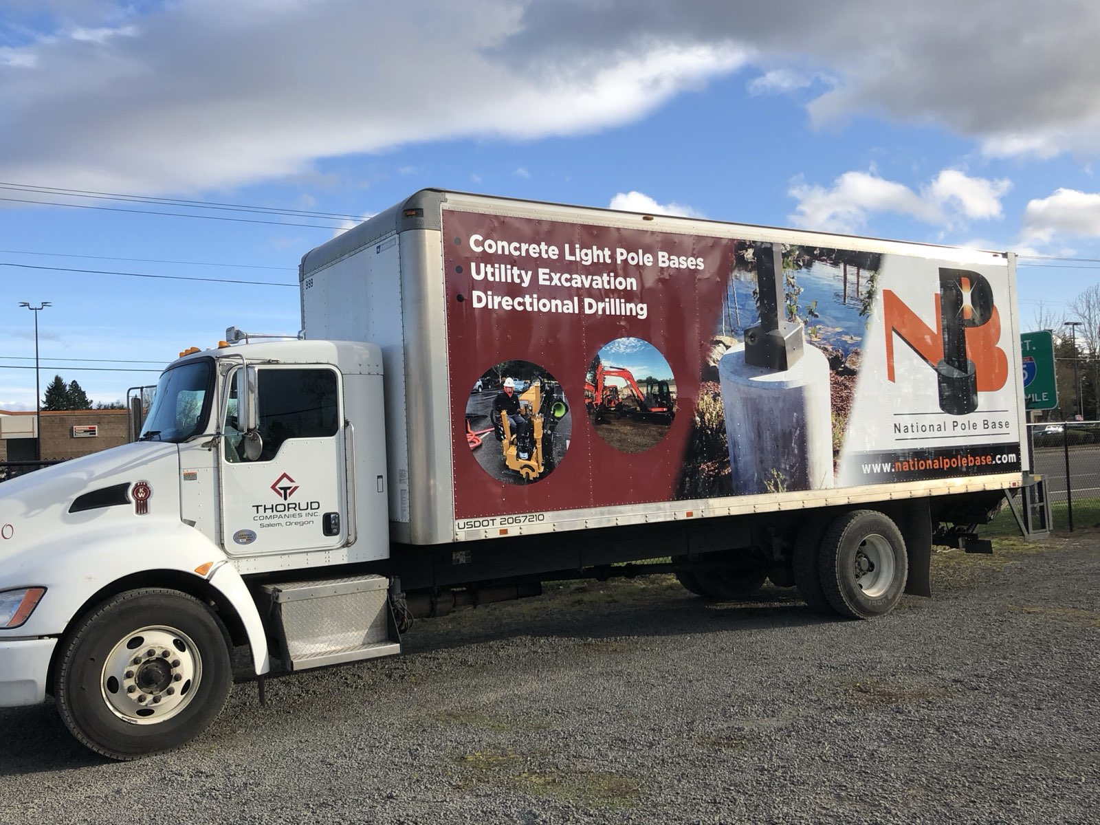 National Pole Base truck on a jobsite